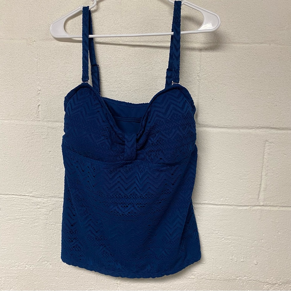 Catalina Blue Sweetheart Bustier Swim Top Size 2X